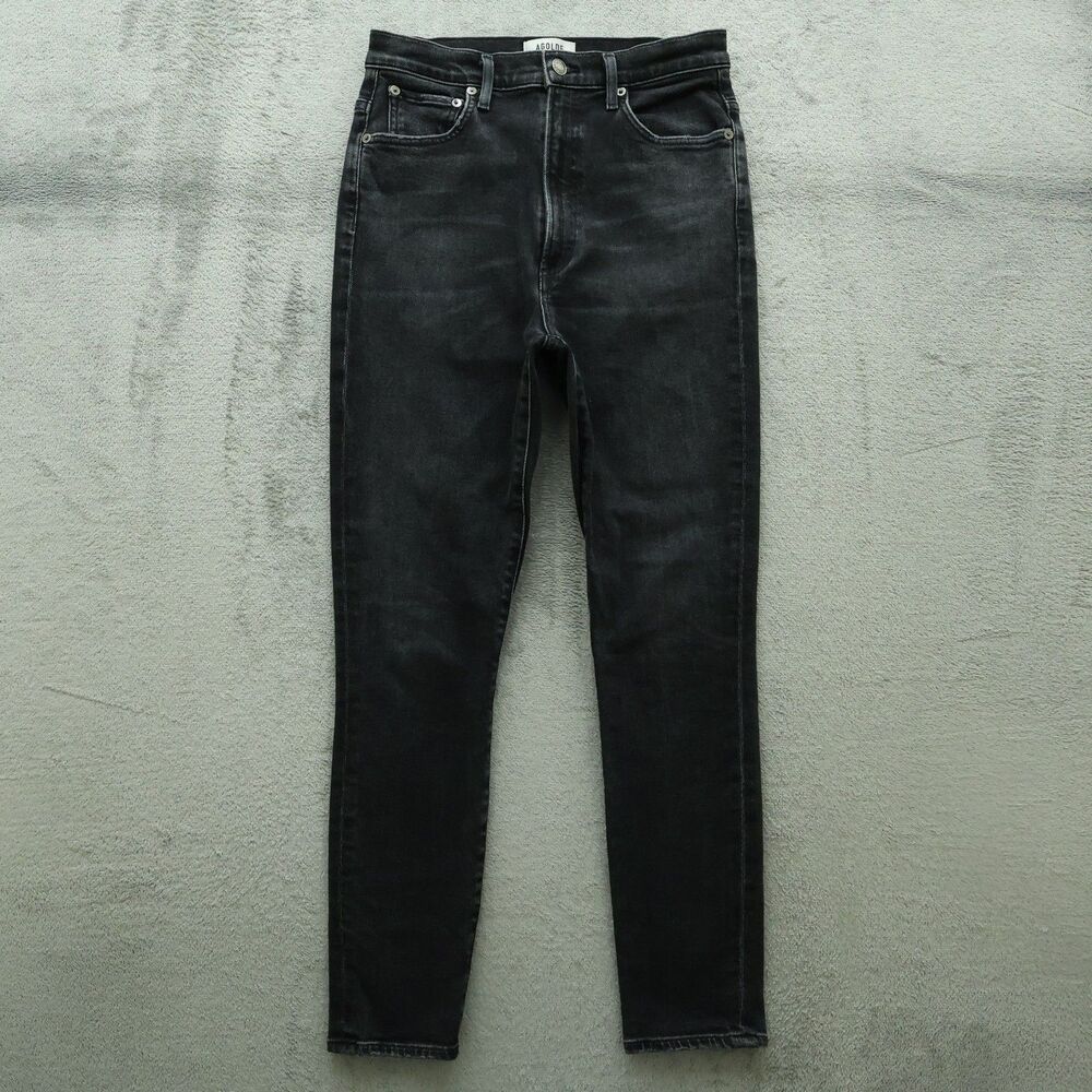 AGOLDE Jeans Women's Size 28 Gray High-Rise Skinny Denim 28.5" Inseam Stretch